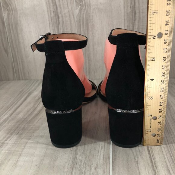 Antonio Melani Sandals Womens 8.5M Odella Black Suede Buckle Ankle Strap Heeled - Picture 10 of 13